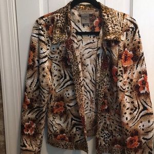 Pleated animal print top